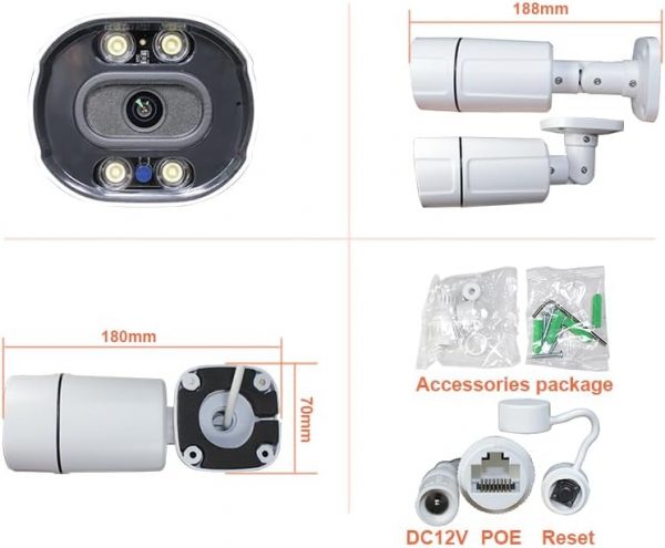 Skaitmeninė 4.0MP IP kamera su mikrofonu ir garsiakalbiu - Image 2